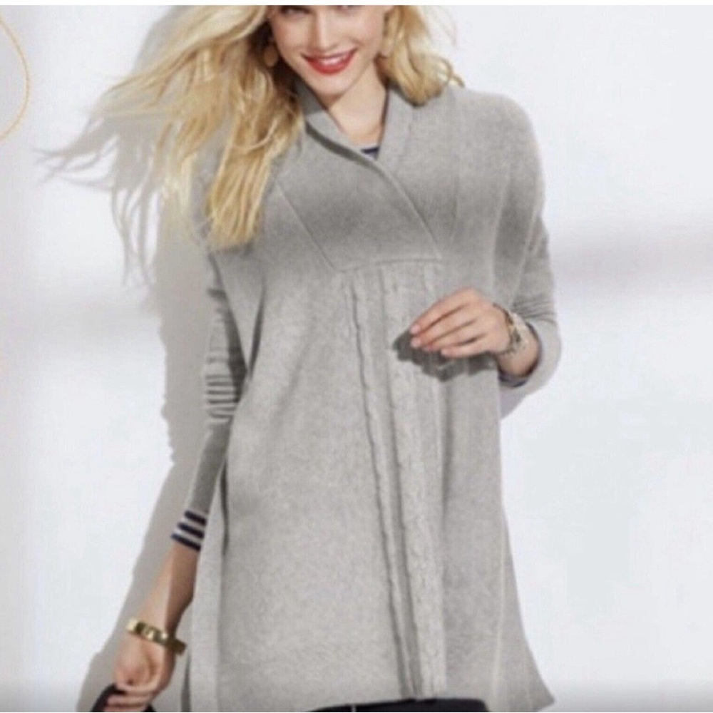 CAbi Heather grey sweater poncho